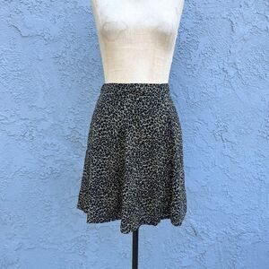 Vintage 90s Skirt Small Leopard Print